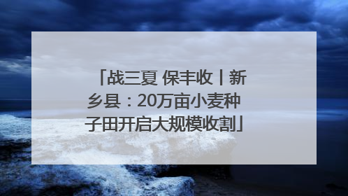 战三夏 保丰收丨新乡县：20万亩小麦种子田开启大规模收割