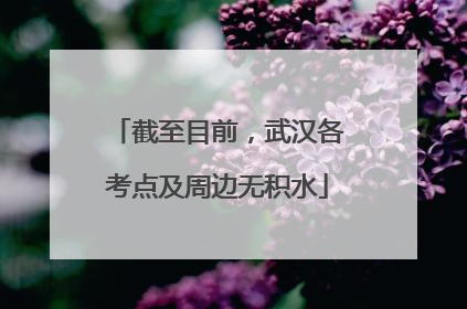 截至目前，武汉各考点及周边无积水