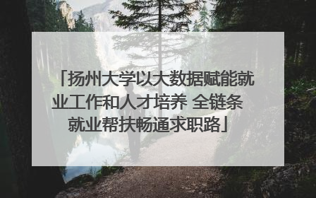 扬州大学以大数据赋能就业工作和人才培养 全链条就业帮扶畅通求职路