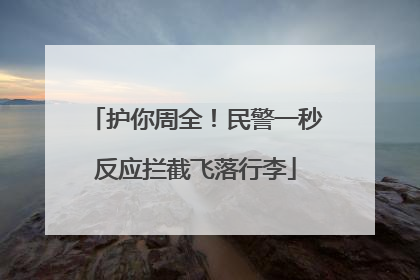 护你周全！民警一秒反应拦截飞落行李