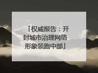 权威报告：开封城市治理网络形象领跑中部