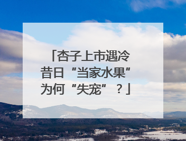 杏子上市遇冷 昔日“当家水果”为何“失宠”？