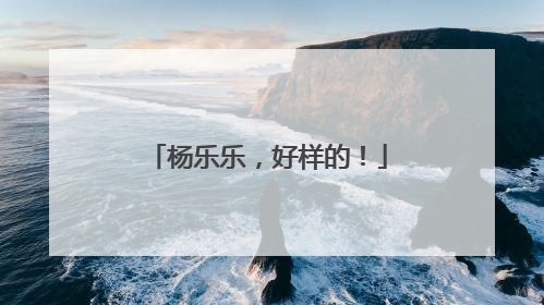 杨乐乐，好样的！
