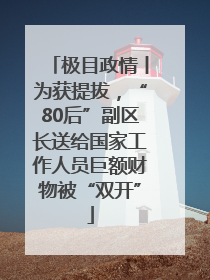 极目政情丨为获提拔，“80后”副区长送给国家工作人员巨额财物被“双开”
