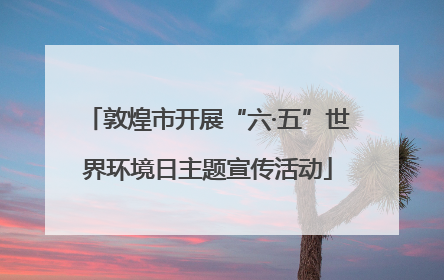 敦煌市开展“六·五”世界环境日主题宣传活动