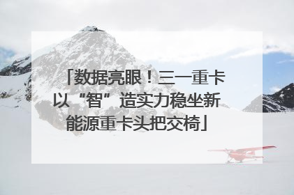 数据亮眼！三一重卡以“智”造实力稳坐新能源重卡头把交椅
