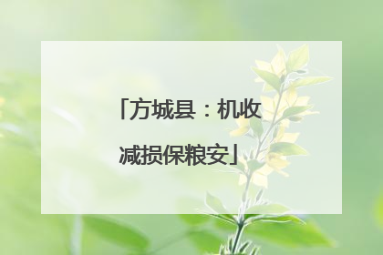 方城县：机收减损保粮安