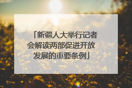 新疆人大举行记者会解读两部促进开放发展的重要条例