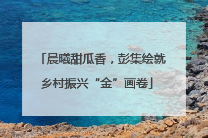 晨曦甜瓜香，彭集绘就乡村振兴“金”画卷