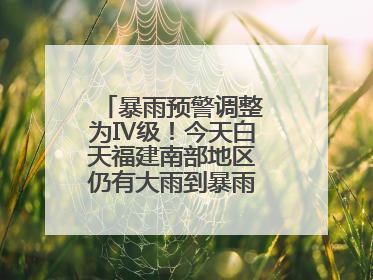 暴雨预警调整为Ⅳ级！今天白天福建南部地区仍有大雨到暴雨，注意防范