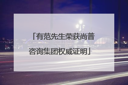有范先生荣获尚普咨询集团权威证明