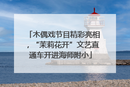 木偶戏节目精彩亮相，“茉莉花开”文艺直通车开进海师附小