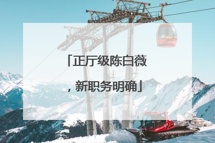 正厅级陈白薇，新职务明确