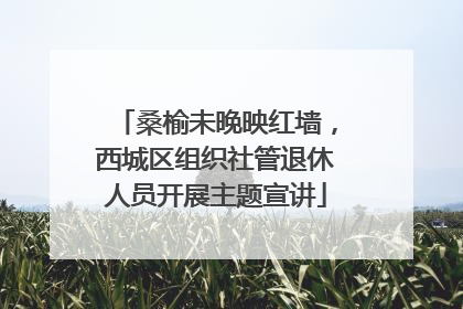 桑榆未晚映红墙，西城区组织社管退休人员开展主题宣讲