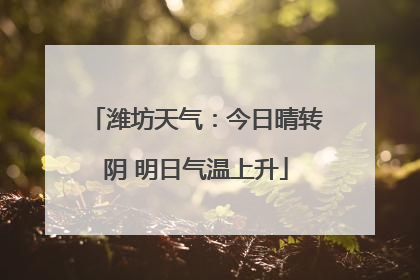 潍坊天气：今日晴转阴 明日气温上升
