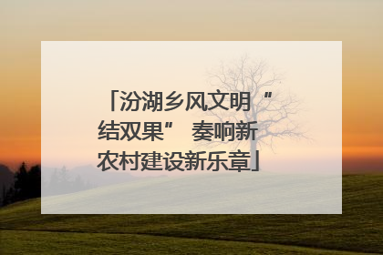 汾湖乡风文明“结双果” 奏响新农村建设新乐章