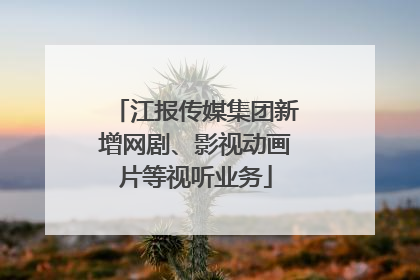 江报传媒集团新增网剧、影视动画片等视听业务