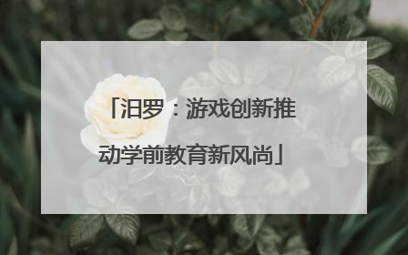 汨罗：游戏创新推动学前教育新风尚