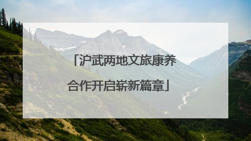 沪武两地文旅康养合作开启崭新篇章