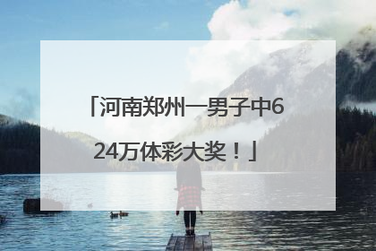 河南郑州一男子中624万体彩大奖！
