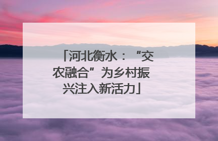 河北衡水：“交农融合”为乡村振兴注入新活力
