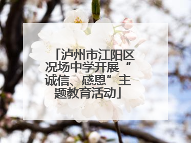 泸州市江阳区况场中学开展“诚信、感恩”主题教育活动