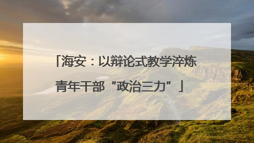 海安：以辩论式教学淬炼青年干部“政治三力”