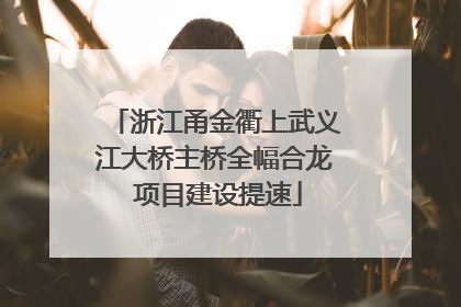 浙江甬金衢上武义江大桥主桥全幅合龙 项目建设提速