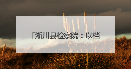 淅川县检察院：以档案之力 铸法治之基