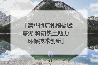 清华博后扎根盐城亭湖 科研热土助力环保技术创新