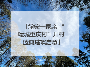 渝蒙一家亲 “暖城重庆村”开村盛典璀璨启幕