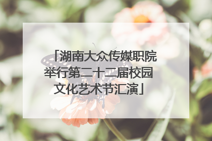 湖南大众传媒职院举行第二十二届校园文化艺术节汇演
