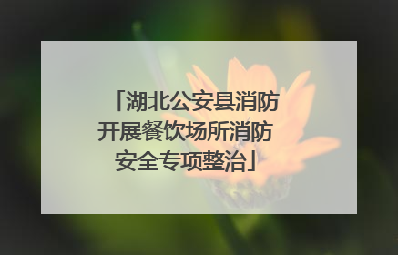 湖北公安县消防开展餐饮场所消防安全专项整治