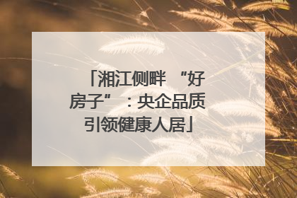 湘江侧畔 “好房子”：央企品质引领健康人居