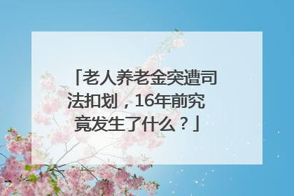 老人养老金突遭司法扣划，16年前究竟发生了什么？