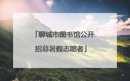 聊城市图书馆公开招募暑假志愿者