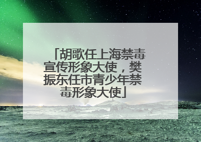 胡歌任上海禁毒宣传形象大使，樊振东任市青少年禁毒形象大使