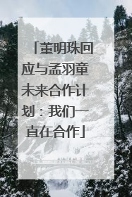 董明珠回应与孟羽童未来合作计划：我们一直在合作