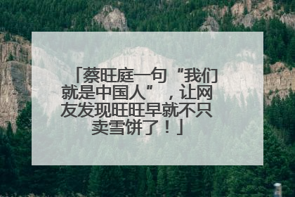 蔡旺庭一句“我们就是中国人”，让网友发现旺旺早就不只卖雪饼了！