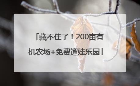 藏不住了！200亩有机农场+免费遛娃乐园