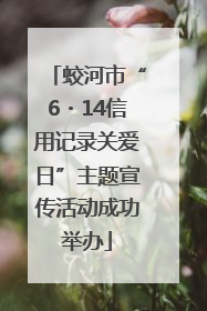 蛟河市“6・14信用记录关爱日”主题宣传活动成功举办