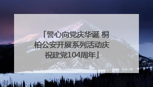 警心向党庆华诞 桐柏公安开展系列活动庆祝建党104周年