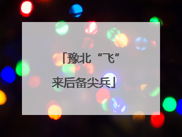 豫北“飞”来后备尖兵