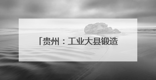 贵州：工业大县锻造县域经济“硬脊梁”