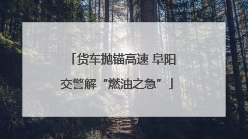 货车抛锚高速 阜阳交警解“燃油之急”
