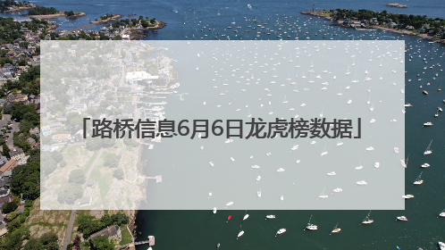 路桥信息6月6日龙虎榜数据