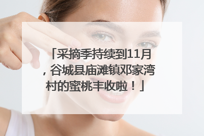 采摘季持续到11月，谷城县庙滩镇邓家湾村的蜜桃丰收啦！