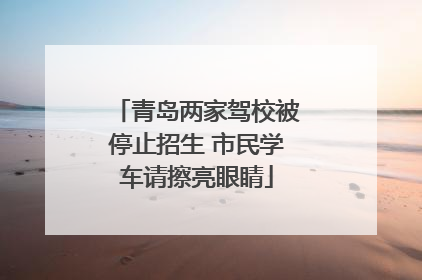 青岛两家驾校被停止招生 市民学车请擦亮眼睛