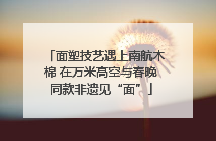 面塑技艺遇上南航木棉 在万米高空与春晚同款非遗见“面”