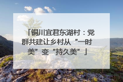 铜川宜君东湖村：党群共建让乡村从“一时美”变“持久美”